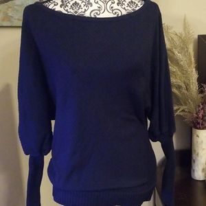 Dark Blue Winged Sleeve Top